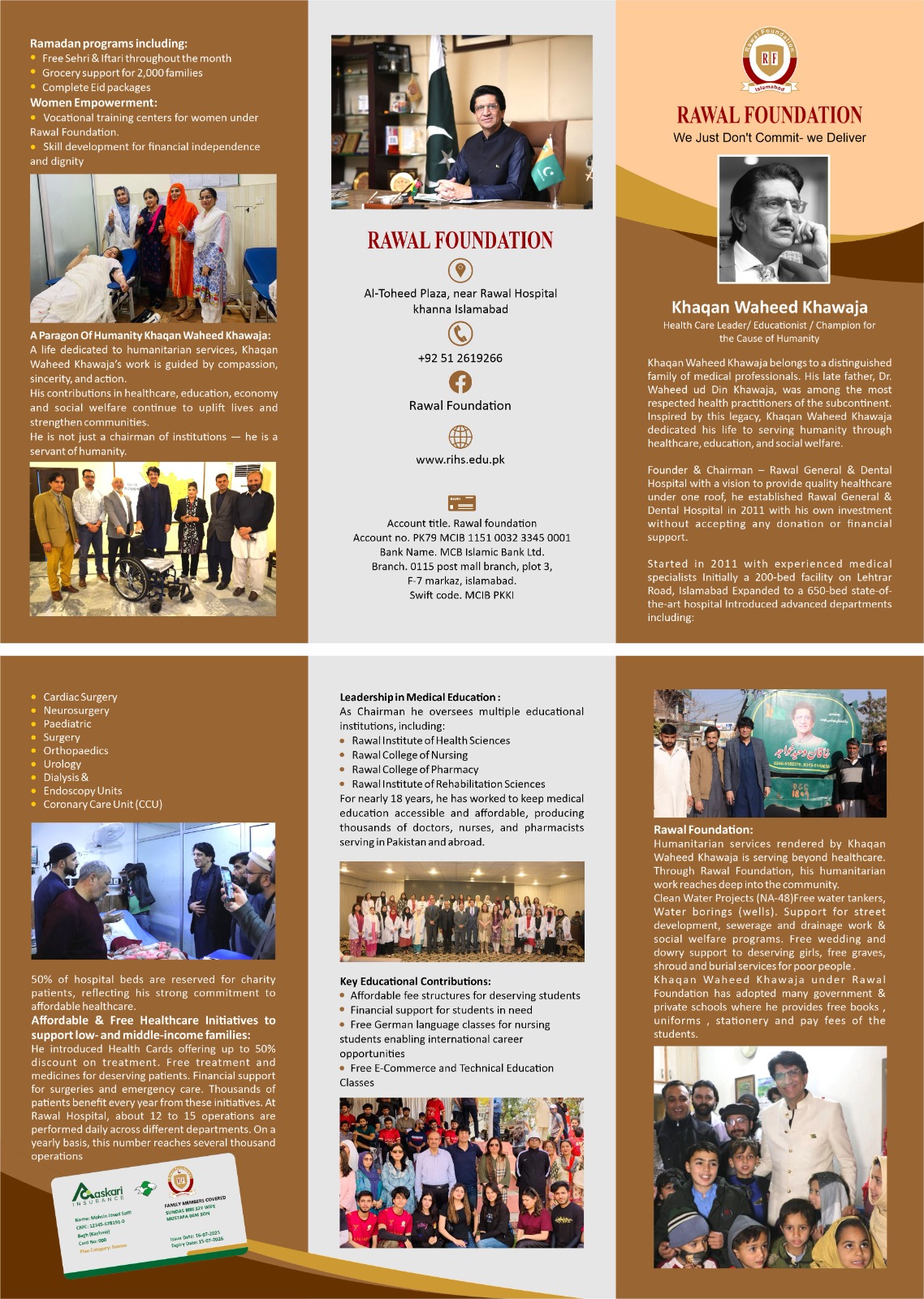 Chairman Khaqan Waheed Khawaja - Rawal Foundation